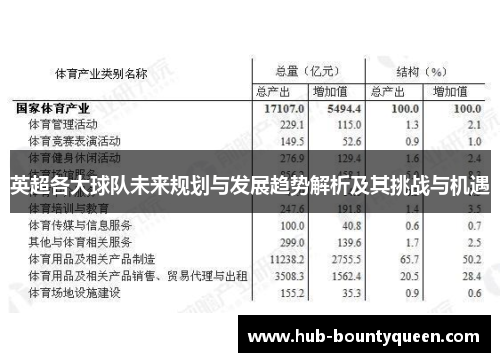 英超各大球队未来规划与发展趋势解析及其挑战与机遇