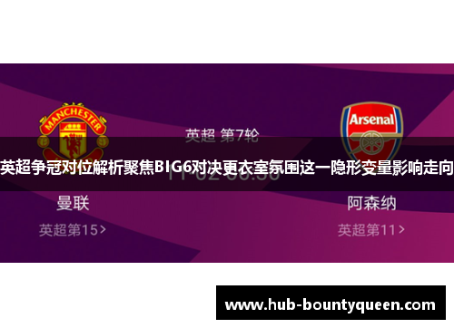 英超争冠对位解析聚焦BIG6对决更衣室氛围这一隐形变量影响走向 英超争冠对位解析聚焦BIG6对决更衣室氛围这一隐形变量影响走向